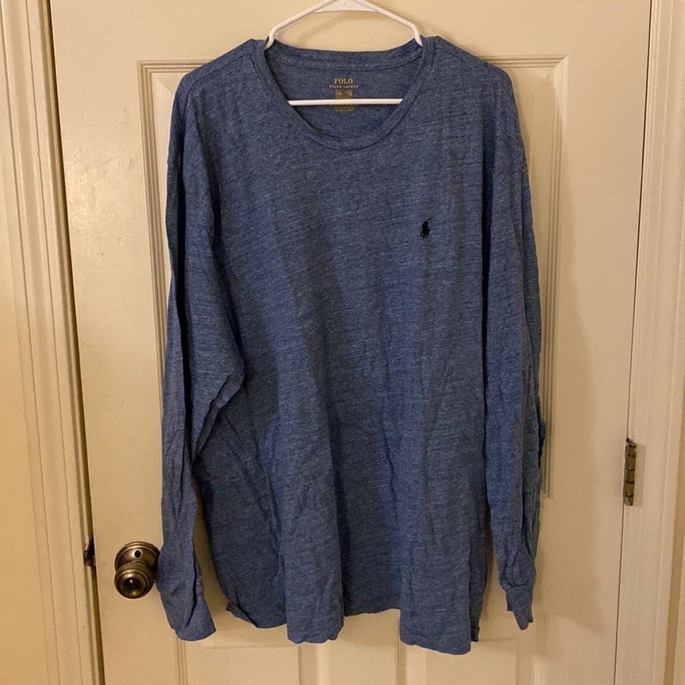 Ralph Lauren Polo long Sleeve Heathered Blue Tshirt